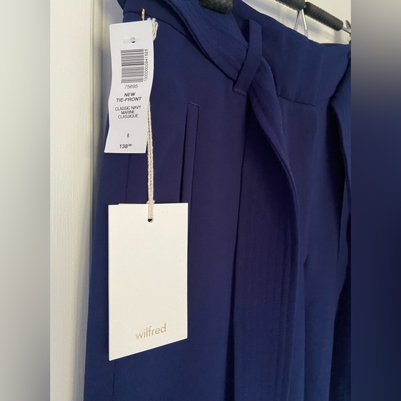 Wilfred Classic Navy Tie-Front Pant - Size 6 - Picture 4 of 4